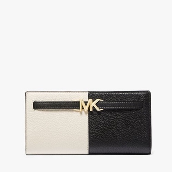 Michael Kors Reed Large Two-Tone Pebbled Leather Wallet - Picture 1 of 4